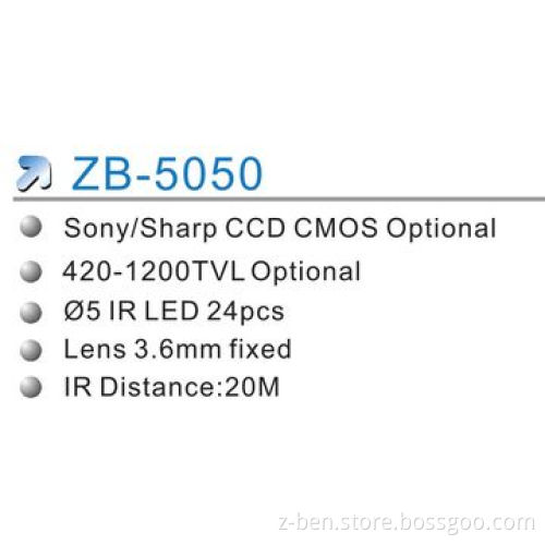 Color CCD Vandal-proof Camera with 650TVL Resolution, IR LED and 20m IR Distance
